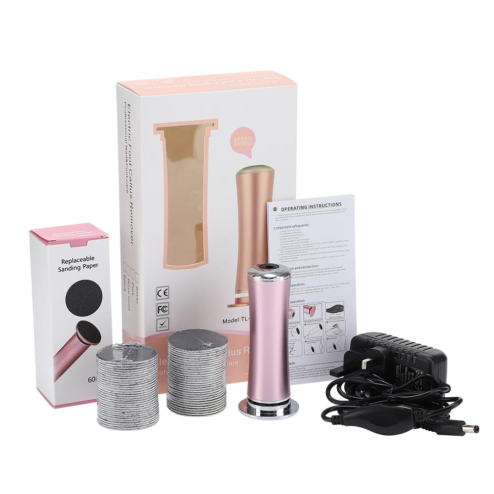 Elektryczny frezer do pięt – usuwanie zrogowaceń, 60 papierków ściernych, regulacja prędkości