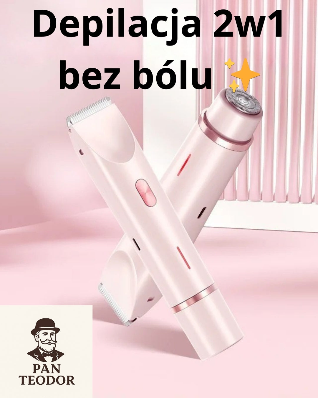 Dwugłowicowy Epilator Damski 2-w-1 | Do twarzy, ciała i okolic bikini | Bezbolesny, wodoodporny, precyzyjny ⚡💖