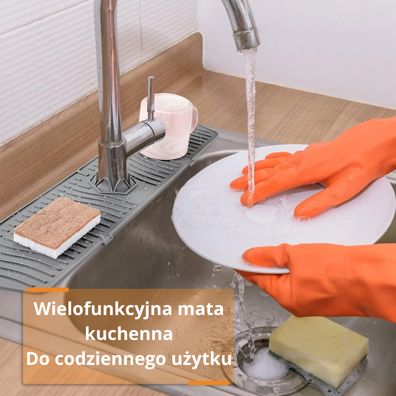 Silikonová podložka pod kuchyňské baterie - samovypouštěcí