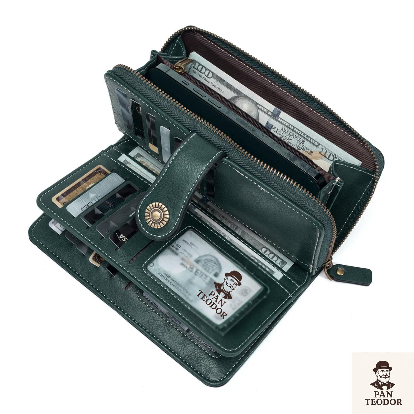 Dlouhá unisex peněženka z PU – elegantní, prostorná, s mnoha přihrádkami