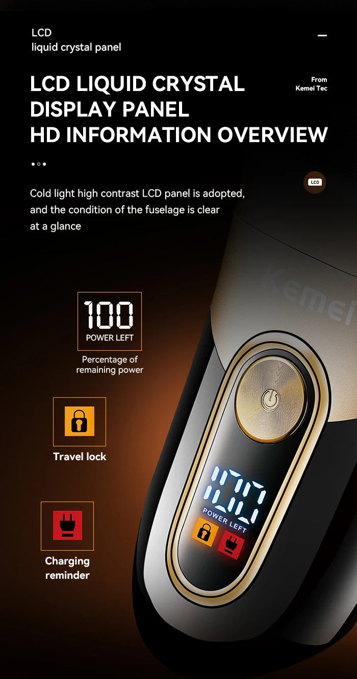 ✨ KEMEI KM-3209 – Profesjonalny Trymer do Brody i Wąsów | Stal Nierdzewna, 60 min pracy, 5W ⚡🧔