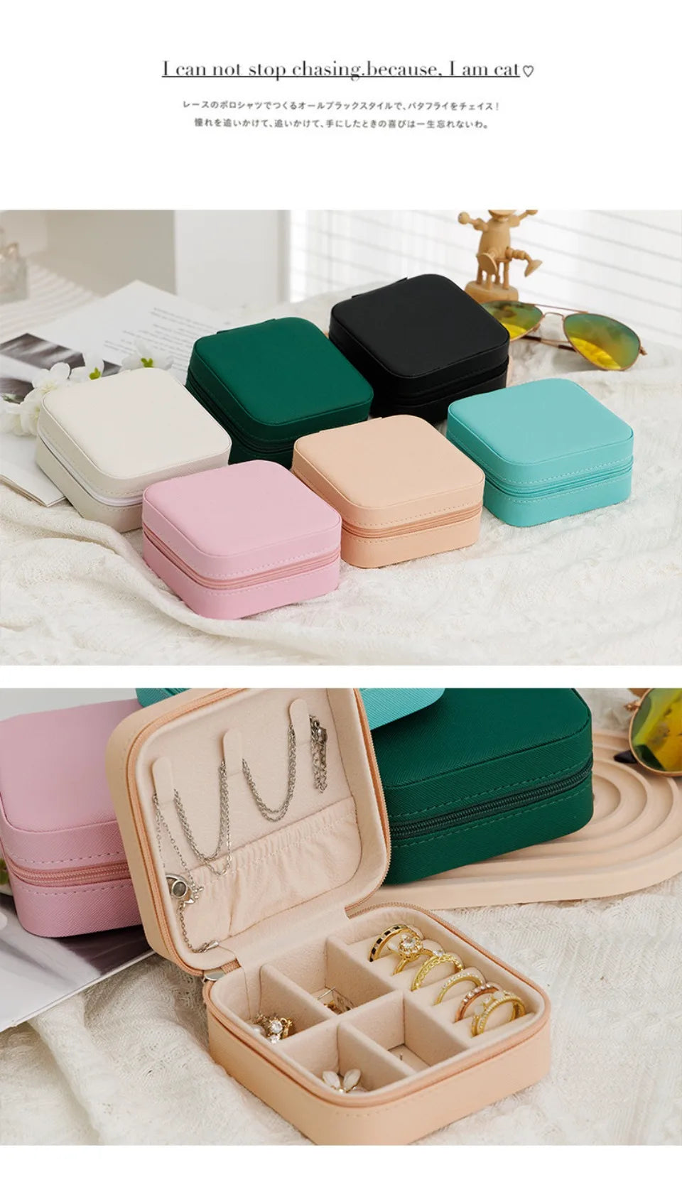 ✨ Przenośne Skórzane Pudełko na Biżuterię – Organizer na Kolczyki, Pierścionki i Naszyjniki 💍📿