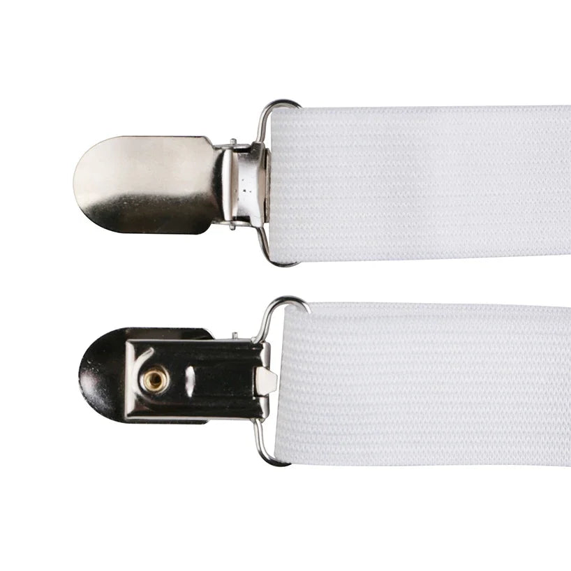 Zestaw 4 Regulowanych Uchwytów do Prześcieradeł – Elastyczne Pasy z Klipsami, Mocne Narożne Trzymacze do Materaca