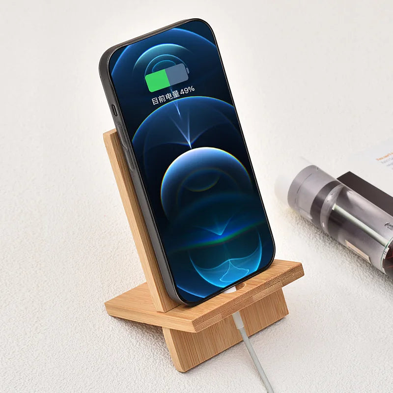 Drewniany Uchwyt na Telefon – Stabilny, Magnetyczny i Uniwersalny | Naturalny Minimalizm na Biurko