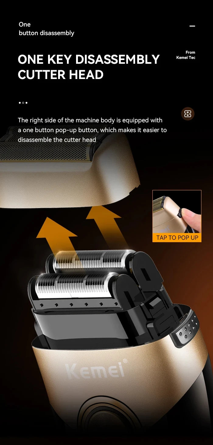 ✨ KEMEI KM-3209 – Profesjonalny Trymer do Brody i Wąsów | Stal Nierdzewna, 60 min pracy, 5W ⚡🧔