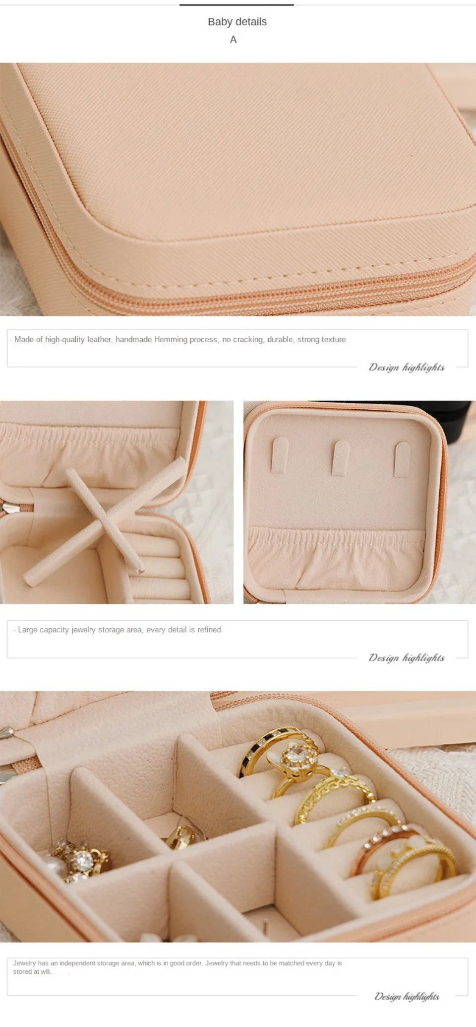 ✨ Przenośne Skórzane Pudełko na Biżuterię – Organizer na Kolczyki, Pierścionki i Naszyjniki 💍📿