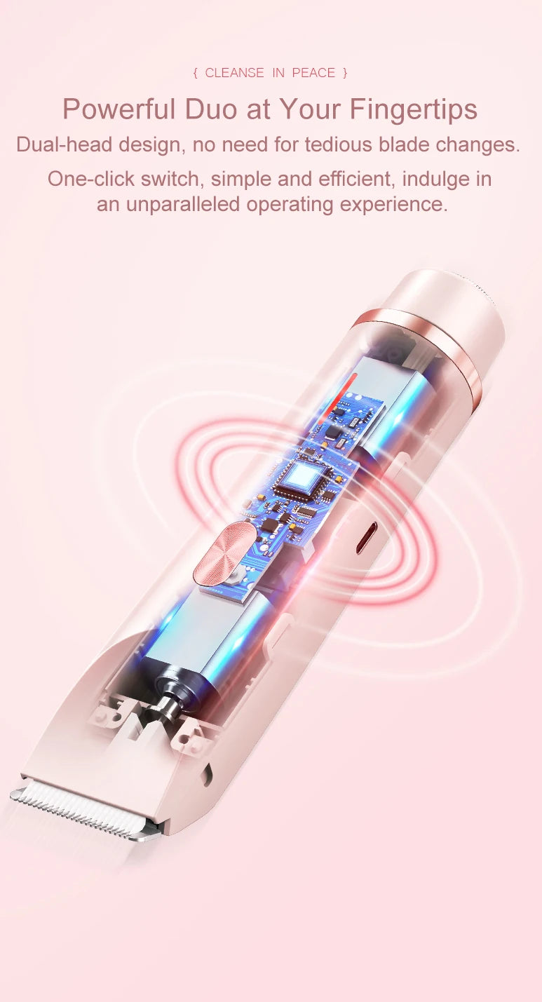 Dwugłowicowy Epilator Damski 2-w-1 | Do twarzy, ciała i okolic bikini | Bezbolesny, wodoodporny, precyzyjny ⚡💖